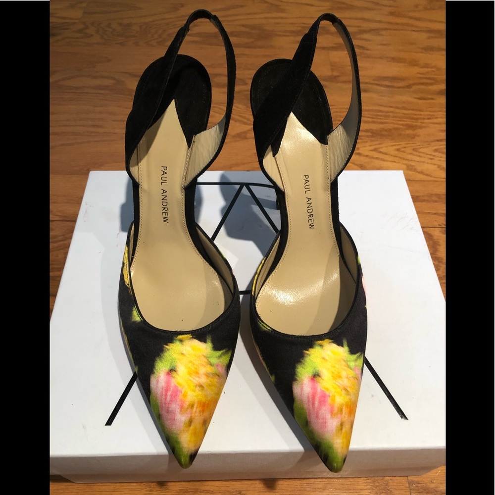 Paul Andrew Flower Print Silk and Suede